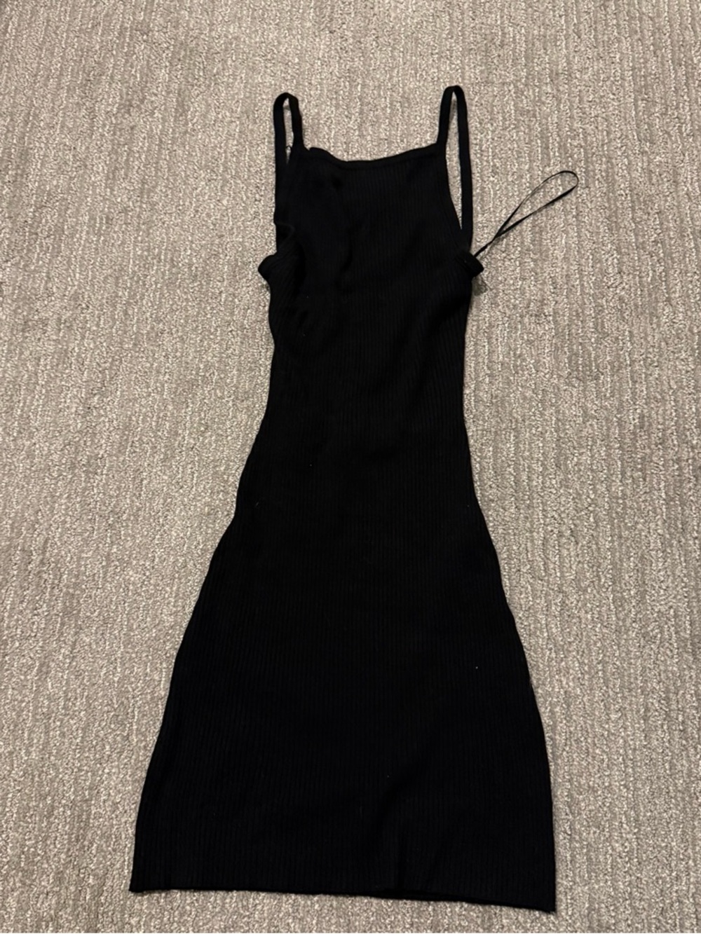 Black Ribbed Bodycon Mini Dress